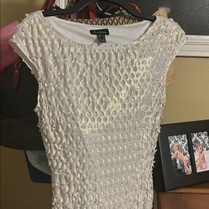 Elegant White Textured Maxi Dress